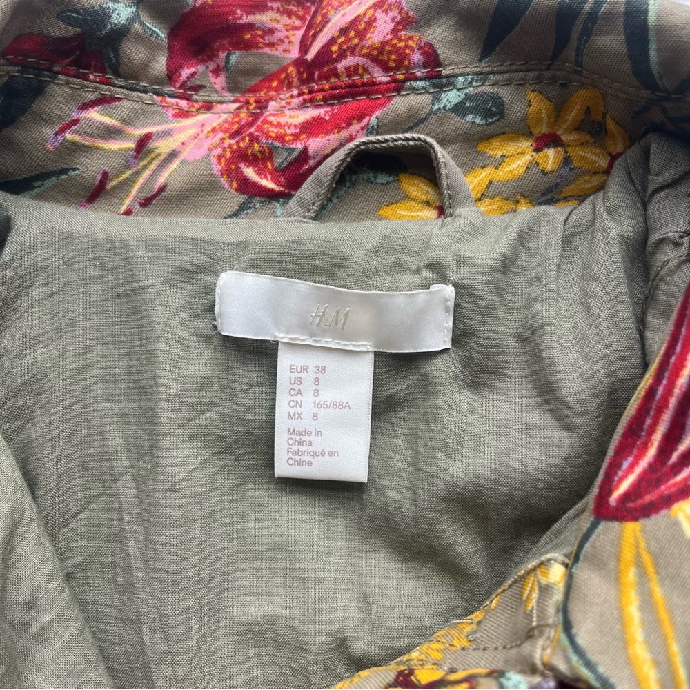 H&M Floral Utility Jacket Women’s Size 8 - Picture 5 of 15
